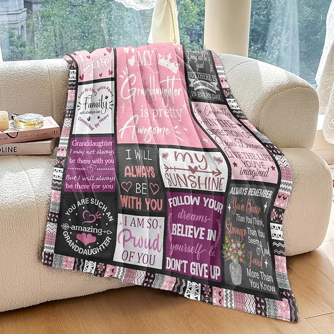 Granddaughter Gifts from Grandma, Granddaughter Gifts, Granddaughter Blanket from Grandma, Gifts for Granddaughter, Birthday Graduation 60" X 50"