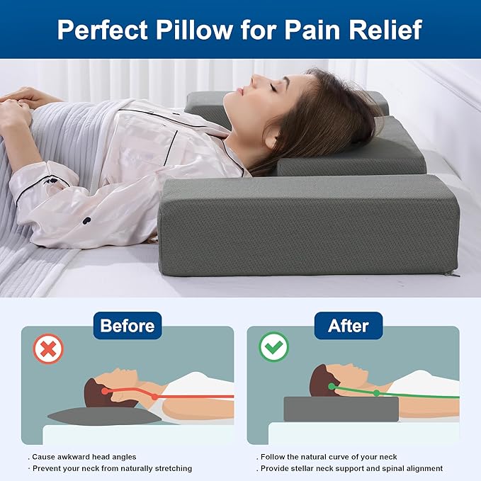 HOMBYS Shoulder Pillow Pillow for Side Sleeper,Ergonomic Memory Foam Pillow for Neck and Shoulder Pain,Cervical Neck Pillow with Armrest Area for Adults Sleeping