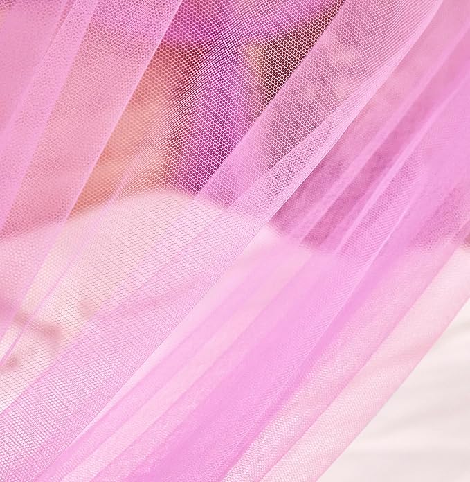 Mengersi Bed Canopy Mosquito Net for Bed,Canopy Bed Curtains Elegant Bed Drapes Screen Netting Canopy Curtains Bedroom Decor (Pink, King)