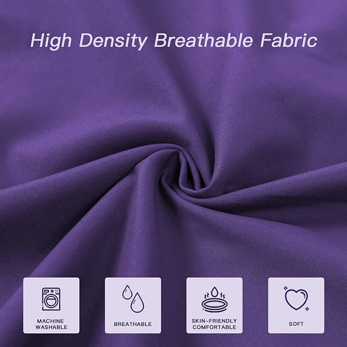 DOWNCOOL Luxury Full Body Pillow Insert with Fiber Cover - Ultra Soft Body Pillow for Sleeping - Breathable Long Bed Pillow Insert, 20"x54"(Purple, with Cover)