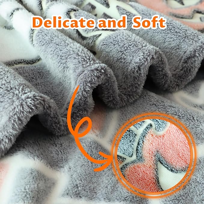 Halloween Blanket Pumpkin Throw Blanket Witchy Blanket Glow in The Dark for Kids Adults Halloween Decorations 50"x60"