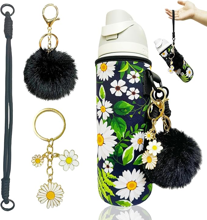 24oz Sleeves Compatible with Owala Sleeve Water Bottle Strap Compatible with Owala Charm Cute Accessories Compatible with Owala FreeSip Stainless Steel 24oz Tritan 25oz Twist 24oz Tumbler