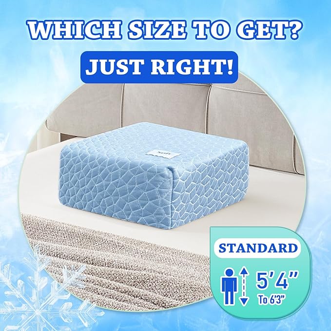 HARBOREST Cooling Cube Pillow - Side Sleeper Pillow for Neck and Shoulder Pain, Memory Foam Pillow Cube Pro with Adjustable Firmness,12"x12"x5", Blue