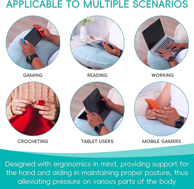 TYYIHUA Gaming Pillow Reading Pillow for Gaming Gamer Pillow Gaming Pillow for Lap Arm Rest Pillow Lap Pillow for Gaming, for Reading, Working, Crochet