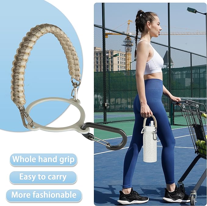 32oz Insulated Water Bottle with Paracord Handles & Strap, 2 Lids(Straw Lid&Spout Lid), Stainless Steel Reusable Wide Mouth Metal Water Bottle With Straw, Double Walled, Thermo Mug,（White Leoqard)