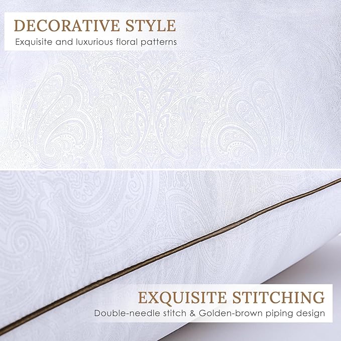 HUXMEYSON Pillows Standard Size Set of 4, Bed Pillows Set of 4, Down Alternative Luxury Hotel Pillows for Sleeping，Standard Pillows Set of 4 for Side and Back Sleepers