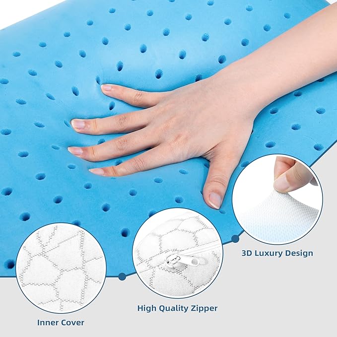 Cooling Memory Foam Pillows Foam Pillow Gel Memory Foam Pillow Bed Pillow for Sleeping Standard Size White