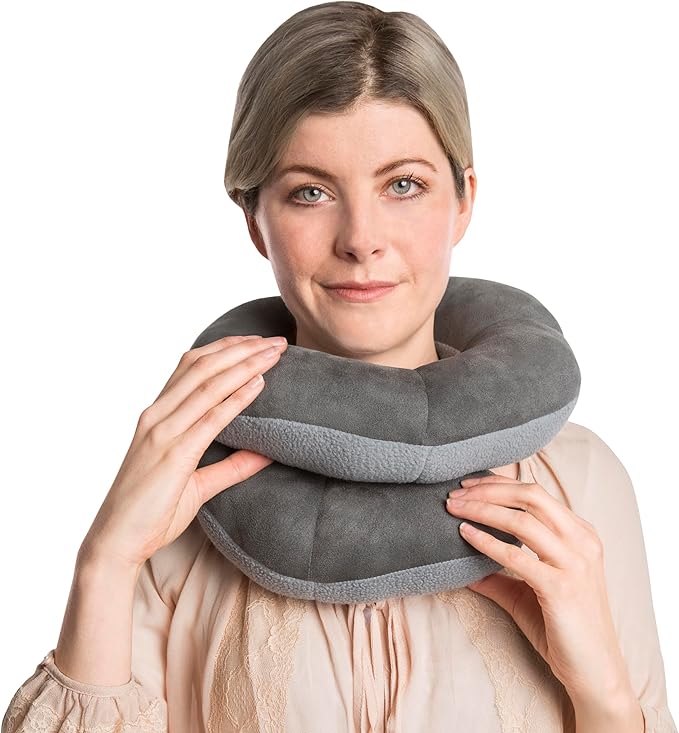 Travelon Deluxe Wrap N' Rest Pillow, Dark Gray/Light Gray, One Size