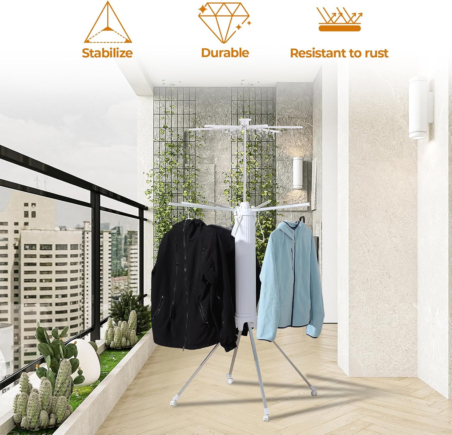 4-Legged Clothes Drying Rack Foldable,2 Tier Portable and Collapsible Space Saving Laundry Drying Rack with 4 Pulleys,Aluminum Dry Rack for Clothes