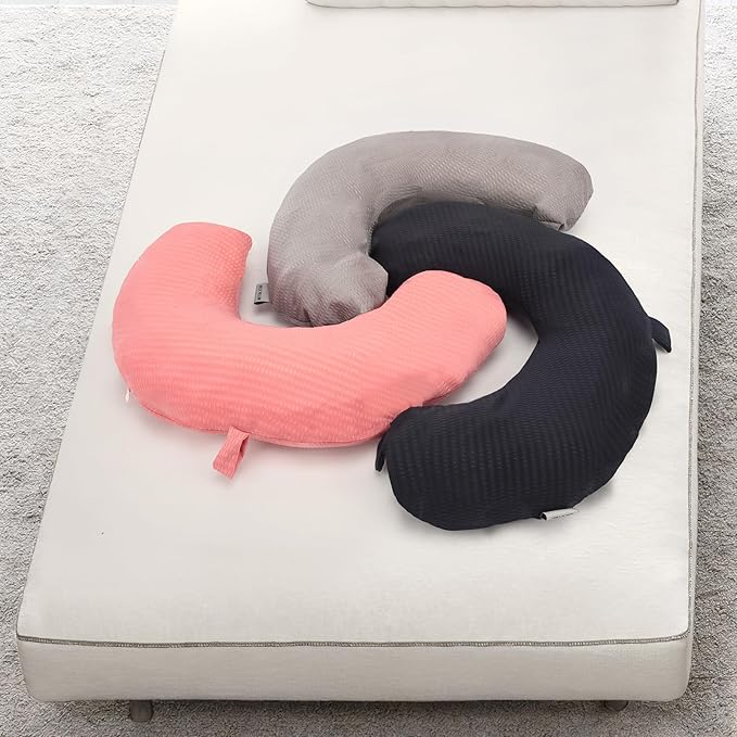 Travel Neck Pillow Cover Neck Pillow Replacement Cover Travel U Neck Pillow Case Cover Soft and Smooth Neck Pillow Cover Black Gray (Only Pillow Cover, No Filler)