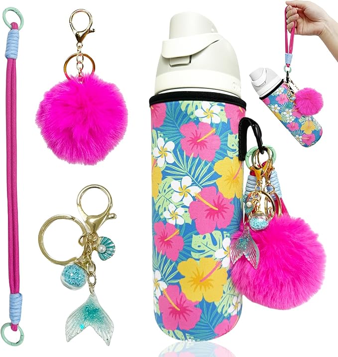 24oz Sleeves Compatible with Owala Sleeve Water Bottle Strap Compatible with Owala Charm Cute Accessories Compatible with Owala FreeSip Stainless Steel 24oz Tritan 25oz Twist 24oz Tumbler