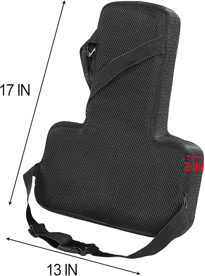 HOMBYS Lumbar Support Pillow for Office Chair-Seat Cushion for Back Support, Improved Sitting Posture and Upper/Lower Back Pain Relief for Desk Chairs, Car Seats and Airplanes (Black, 17"x13"x3")