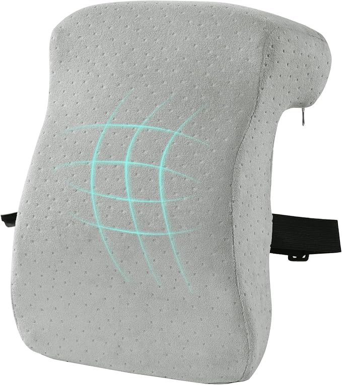 HOMBYS Memory Foam Neck Support for Short-Back Office Chair, Supportive Headrest Pillow for Neck Pressure Relief Improved Posture for Working Chair, Car and Travel