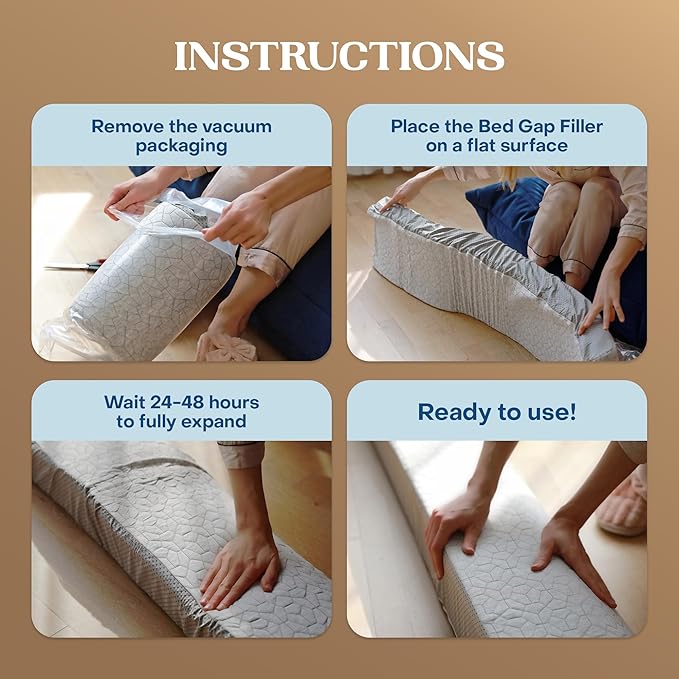 FeelAtHome Bed Gap Filler for King Bed | Bed Wedge Pillow for Headboard to Close The Gap (0-8") Between Headboard and Mattress - King Size (76"x10"x5")