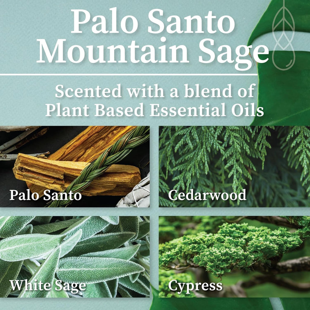 Hemlock Park Wood Wick Candle Handcrafted with Natural Coconut Wax and Essential Oils (Amber & Gold 7.2 oz, Palo Santo Mountain Sage)