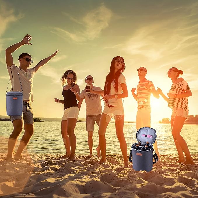 4 Bottle Wine Gift Carrier - Travel Padded Insulated Wine Cooler Bag with Handle and Adjustable Shoulder Strap, Great Wine Lover Gift