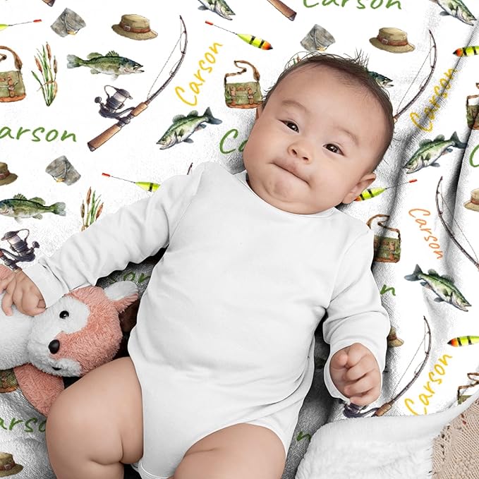 Custom Fishing Blankets and Throws,Fishing Gifts, Gifts for Fisherman,Custom Fish Blankets Fishing Gift for Man, Fish Hunter Gifts Throw Blanket, Fathers Day Fishing Gifts for Men,Family Size-90"x120"