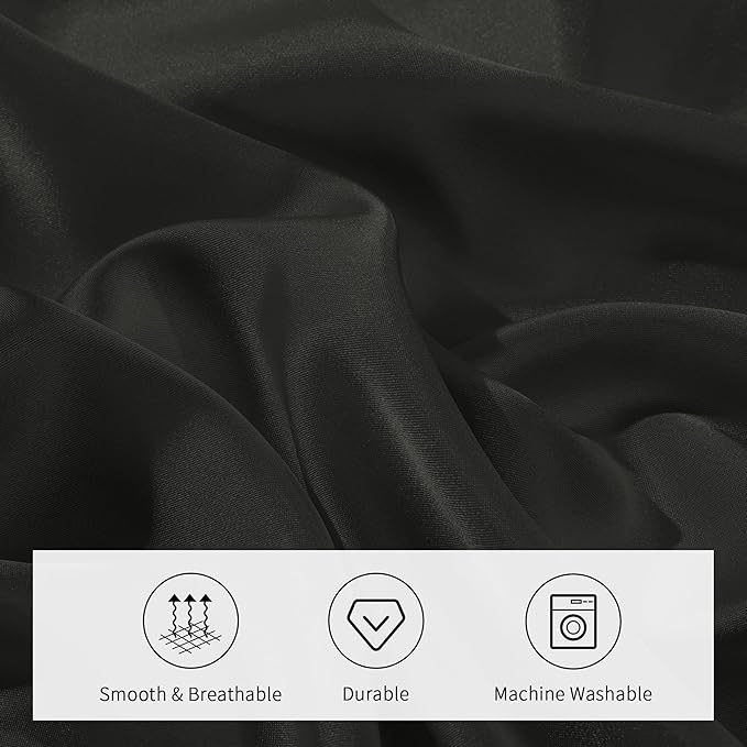 HOMBYS Satin Pillow Case for Contoured Support Pillow (DO NOT Include Pillow) -Zippered Pillow Cover for Neck Pillow for Cervical 1 Pack-Silky, Smooth and Breathable, Queen Size