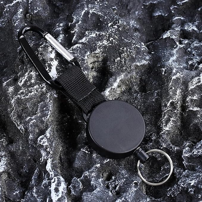 2PCS Retractable Keychain - Portable Heavy Duty Carabiner Clip & Bottle Opener, Badge Holder Key Ring, Flat Beer Openers, Badge Reel Key Chain, Camping Accessories