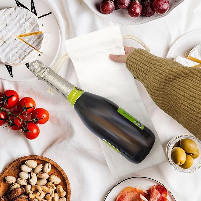 40 Pack Sublimation Wine Bottle Bags Bulk Blank Wine Bottle Gift Bags with Drawstrings Canvas Wine Bags for DIY Heat Transfer Vinyl Halloween Christmas Wedding