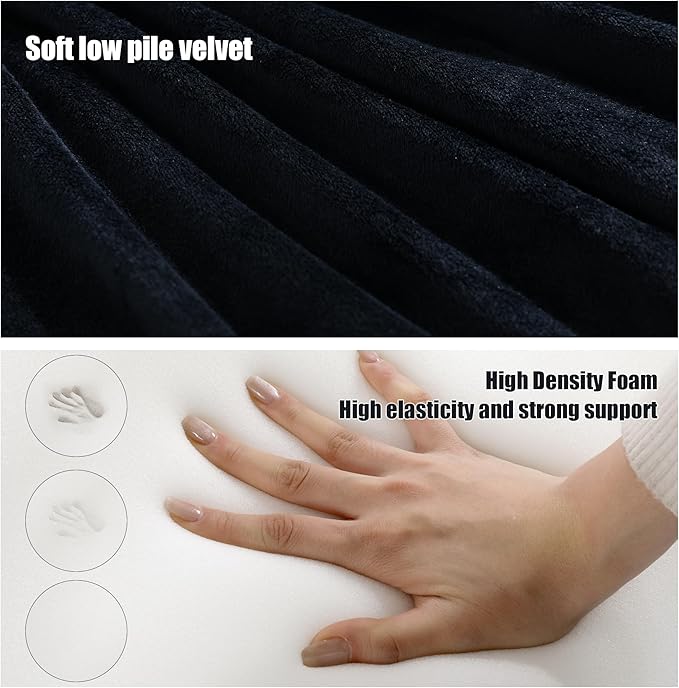 HOMBYS Extra Large Recliner Leg Pillow, Memory Foam Foot Rest Cushion Wave Shape Recliner Footrest Extender, Multi Purpose Back & Lumbar Support Pillow for Recliner, Bed, Sofa Couch, Black