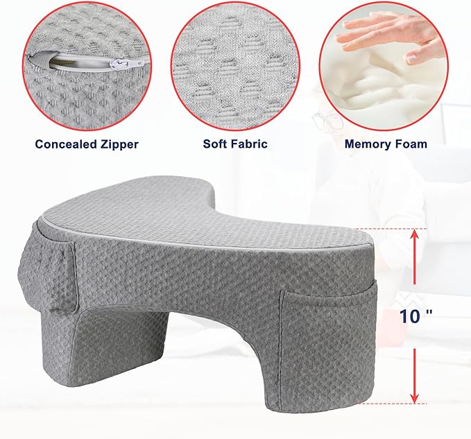 Reading Pillow for Lap & Gaming, Memory Foam Lap Desk Pillow, Extra Large Arm Rest Pillow for Adult, Laptop Pillow for Lap, Reading, Working, Gaming or Sitting in Bed, Floor, Sofa