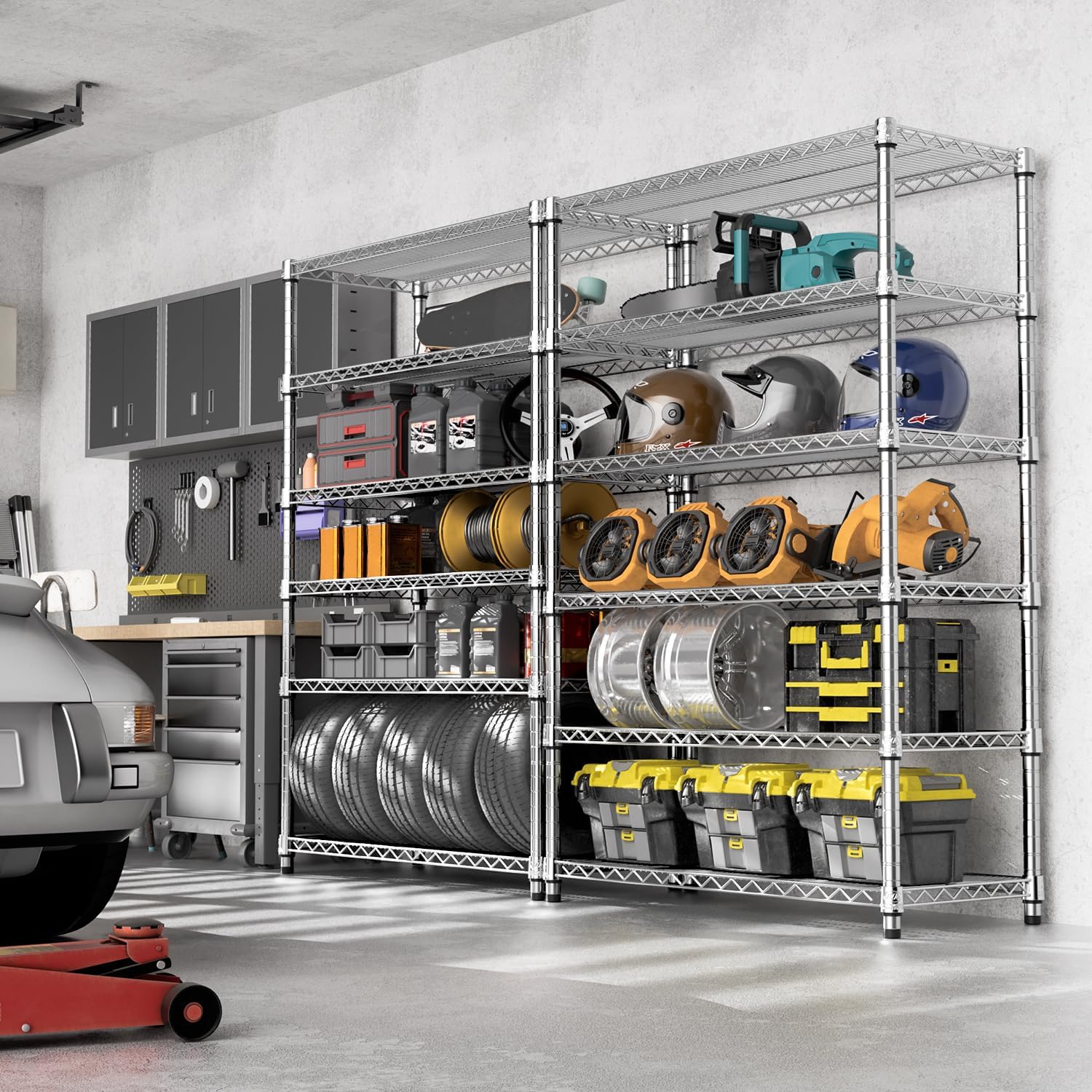 4080 lbs Steel Storage Shelving 6-Tier Utility Shelving Unit Steel Organizer Wire Rack for Home,Kitchen,Office,Garage, 17.7" D x 47.2" W x 72.3" H