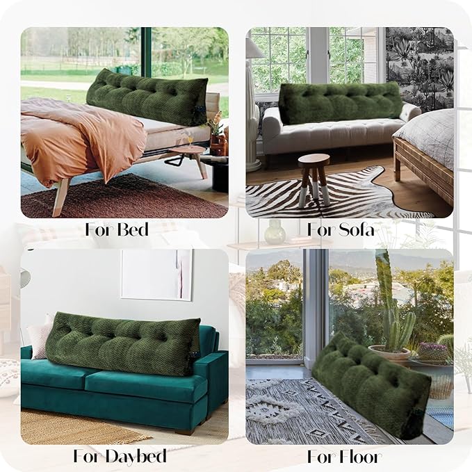 Large Bolster Triangular Headboard Wedge Backrest Positioning Support Bed Rest Reading Pillows Headboard Wedge Pillows for Day Bed Bunk Bed with Removable Cover