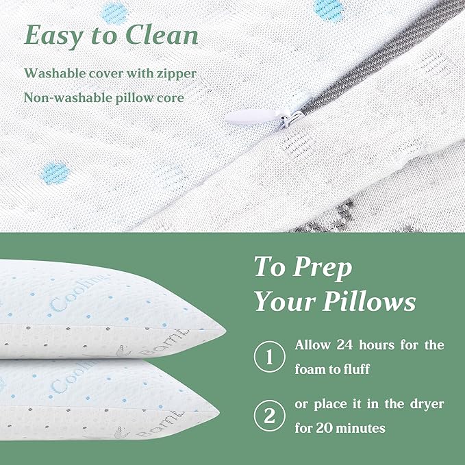 Cooling Body Pillow Firmer 3200g 100% Shredded Memory Foam Body Pillows for Adults Side Sleeper Pregnancy Full Body Pillow 20x54 inch Adjustable with Washable Cover
