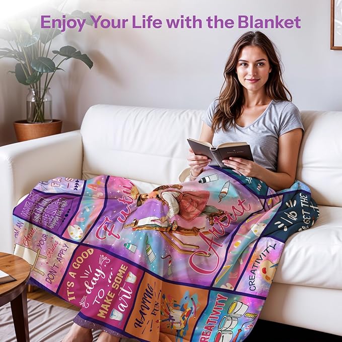 Artist Gifts Blanket, Gifts for Artists, Art Gifts for Women, Art Teacher Gifts, Birthday Gift for Art Lovers, Gifts for Artists Women, Artist Gifts, Painting Blanket 50x60 in