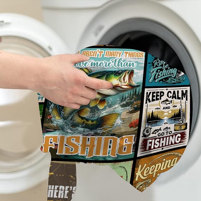 Fish Blanket,Fishing Gifts for Men,Fishing Lovers Blanket Gift,Fathers Day Fishing Gifts for Men,Gifts for Fisherman,Dad,Boys,Birthday Gifts for Men Who Love Fishing Throw Blankets,Baby Size-30"x40"