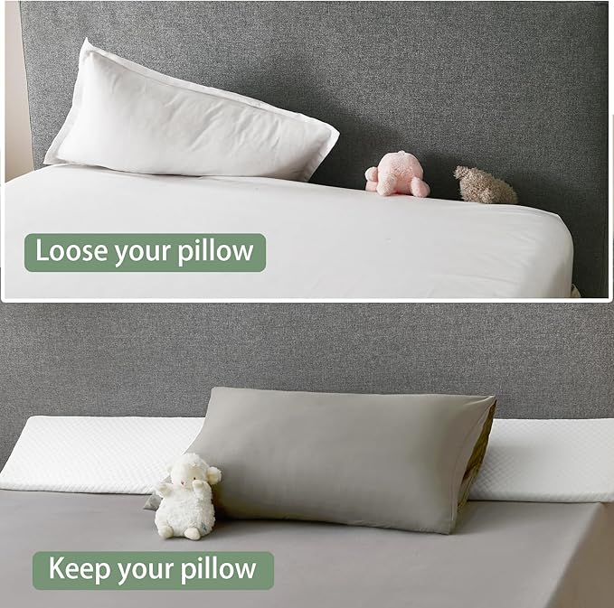 King Size Bed Wedge Pillow - for Headboard Gap/Headboard Pillow/Mattress Wedge /Bed Gap Filler (76"x10"x6") - Bloster Triangle Pillow for Sleeping To Fill Gap (0-8") Between Headboard and Mattress