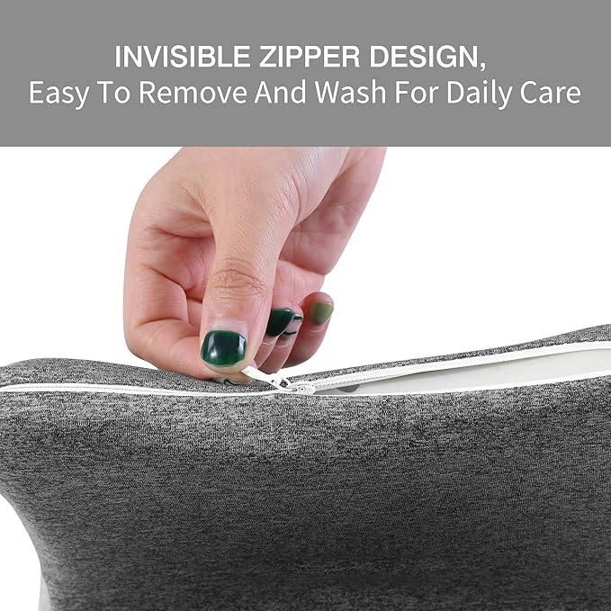 BALAPET Memory Neck Support for Office Chair, Headrest Pillow for Neck Pressure Relief Improved Posture for Working Chair, Car, Sofa, Plane and Travel, Light Grey