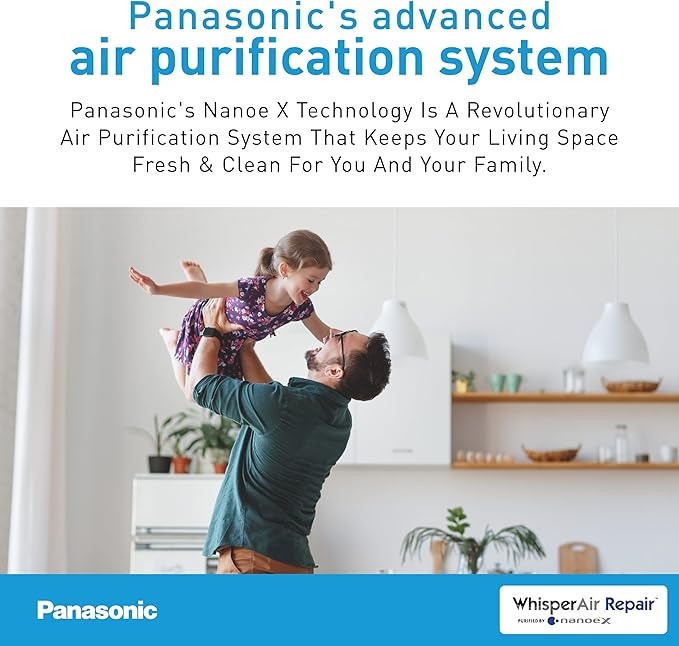 Panasonic FV-01VCN1 WhisperAir Repair, Filterless Air Purification Device with NanoeX Technology, Remove Odors, Allergens, Pollen, Dander, and Dust