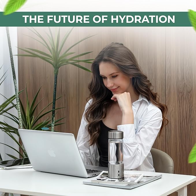 2-in-1 | Hydrogen Water Bottle - Hydrogen & Ozonated Water Generator | H2 Concentration1500ppb+, ORP 500mV-700mV | Hydrogen water bottle generator | Elevate your life