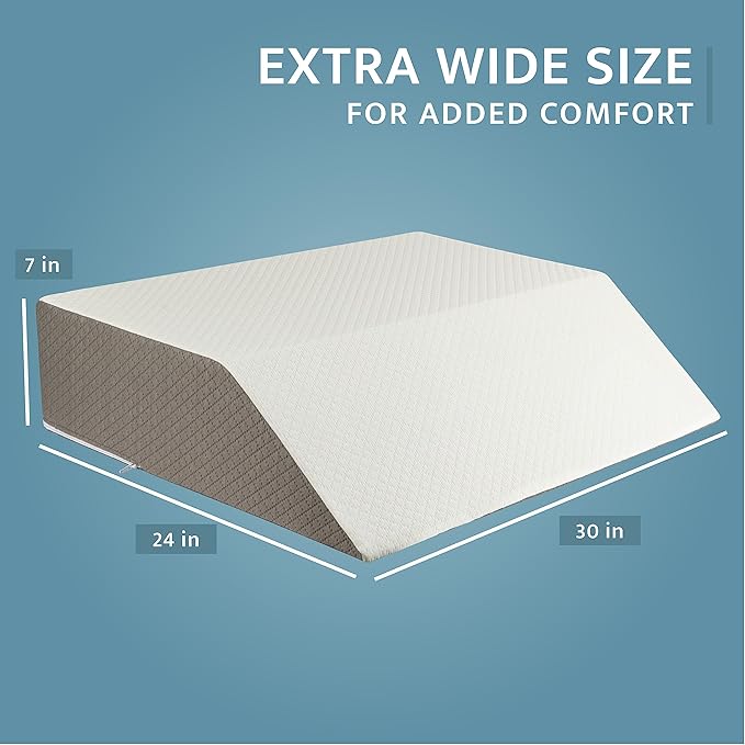 Kolbs EXTRA WIDE Leg Elevation Pillow | Chic Jacquard Cover | XL and WIDE for More Comfort Bed Wedge Pillow | Knee Pillow Leg Pillow | Wedge Pillow for Legs | Leg, Knee, Ankle Elevation Post Surgery