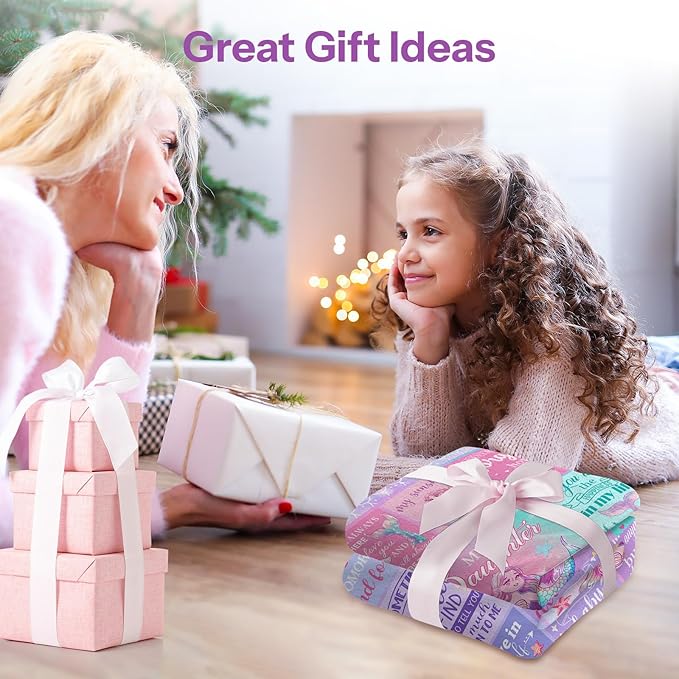 Mermaid Blanket, Birthday Gifts for Girls, Mermaid Gifts for Girls, Little Mermaid Blanket, Girl Birthday Gift Ideas Mermaid Birthday Decorations Blanket 40x50 in