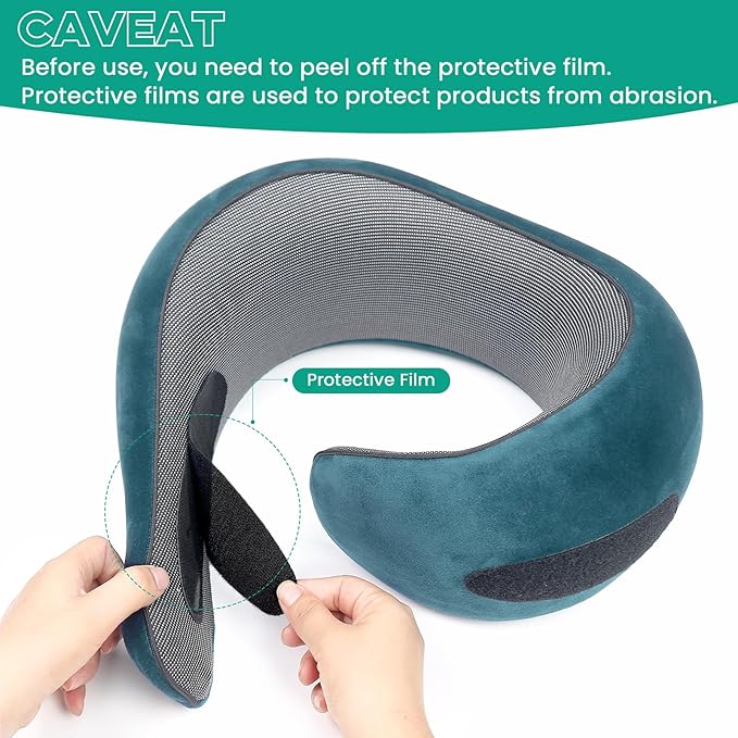 Travel Pillow, Neck Travel Pillow, Memory Foam Neck Travel Pillow, for Airplane Sleeping Neck Support,A Versatile and Exquisite Neck Pillow(Peacock Blue)