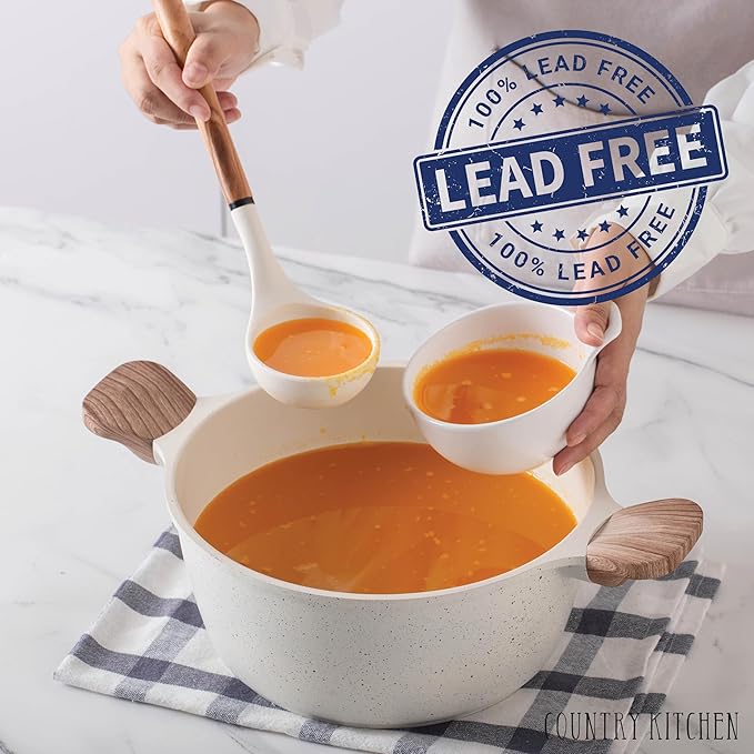 Country Kitchen Pots and Pans Set Nonstick, Cast Aluminum Kitchen Cookware Set with Utensils, 14 Pcs Non Stick Cooking Set w/Frying Pans & Saucepans