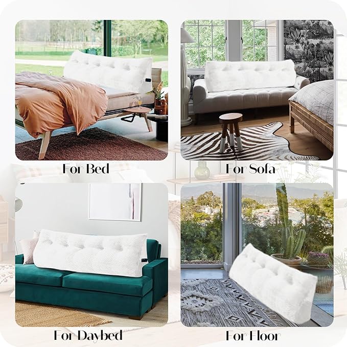 Large Bolster Triangular Headboard Wedge Backrest Positioning Support Bed Rest Reading Pillows Headboard Wedge Pillows for Day Bed Bunk Bed with Removable Cover