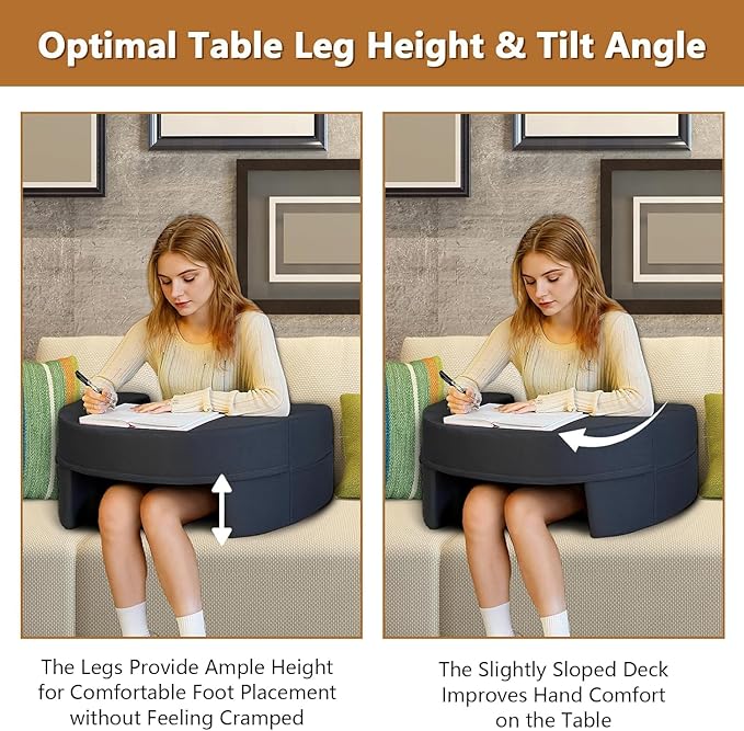 Reading Pillow for Gaming Large, Wide Lap Desk Pillow for Adult Reading, Arm Rest Memory Foam Cushion Pillow for Working, Playing, Steam Deck Switch or Sitting in Bed Floor Couch Sofa (Grey)