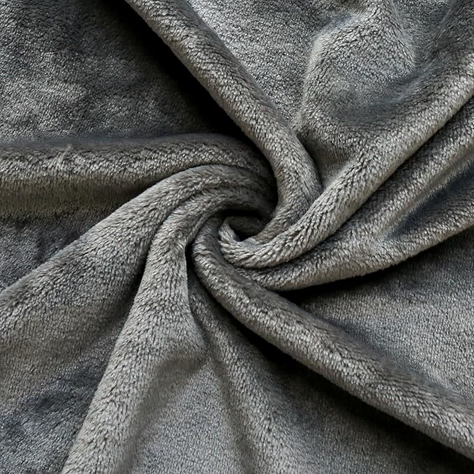 Bnuitland Travel Blanket and Pillow 2 in 1, Soft Flannel Airplane Blanket in Bag Compact-Long Flight Essential for Adults and Kids, Portable Luggage Sleeve and Backpack Clip, 65×40 inch Grey