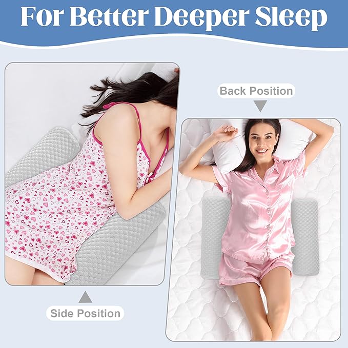 HOMBYS Cooling Memory Foam Sleep Position Training Pillow for Hot Sleeper, Body Supportive Trainer Pillow for Back Sleeper Side Sleeper, Adjustable Body Pillow - Grey