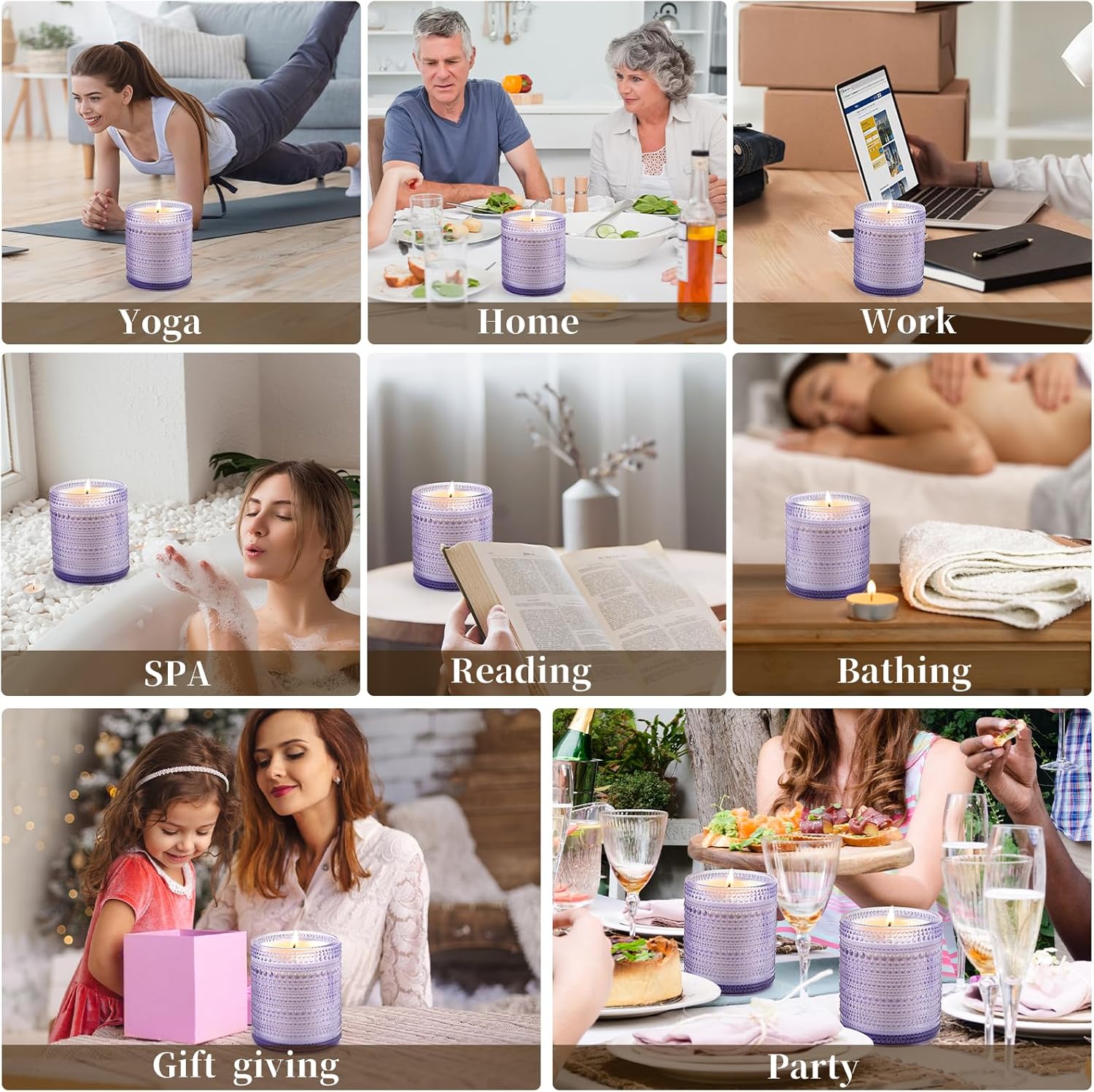 Lavender Scented Candles for Women, 60 Hours Aromatherapy Candle, Soy Candles for Home Scented, Birthday Gifts Mothers Day Candle for Home