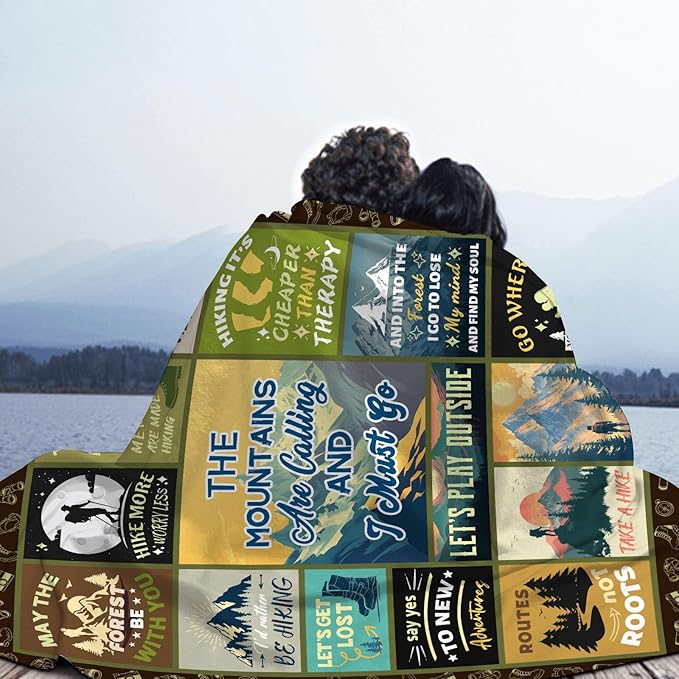 Hiking Gifts for Women, Gifts for Hikers, Hiking Gifts for Men, Hiking Gear for Women, Hiking Essentials for Women, Hiking Lovers Gifts, Hiking Blanket for Outdoor RV Travel 40x50 in