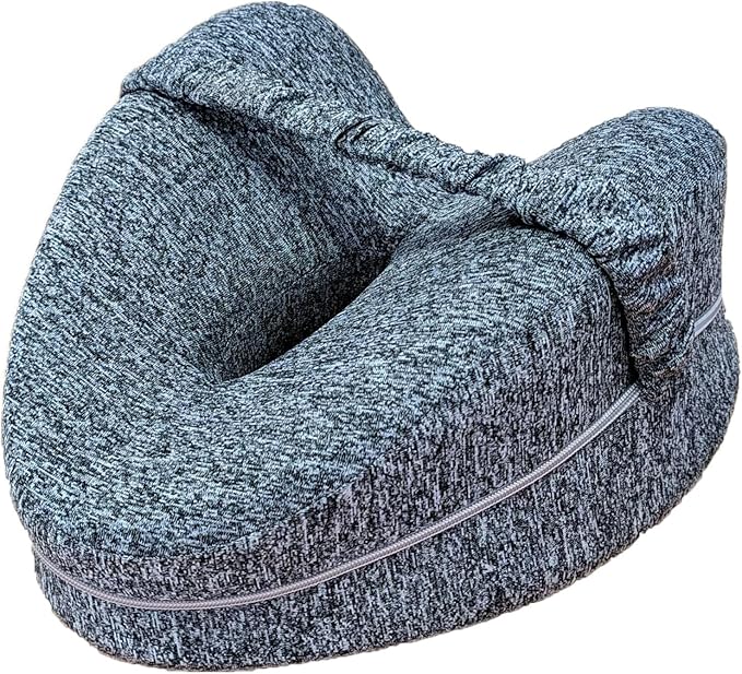Leg & Knee Memory Foam Support Pillow for Side Sleepers,Soothing Relief for Sciatica Relieves Hip Back Pain,Removable and Washable (Grey)