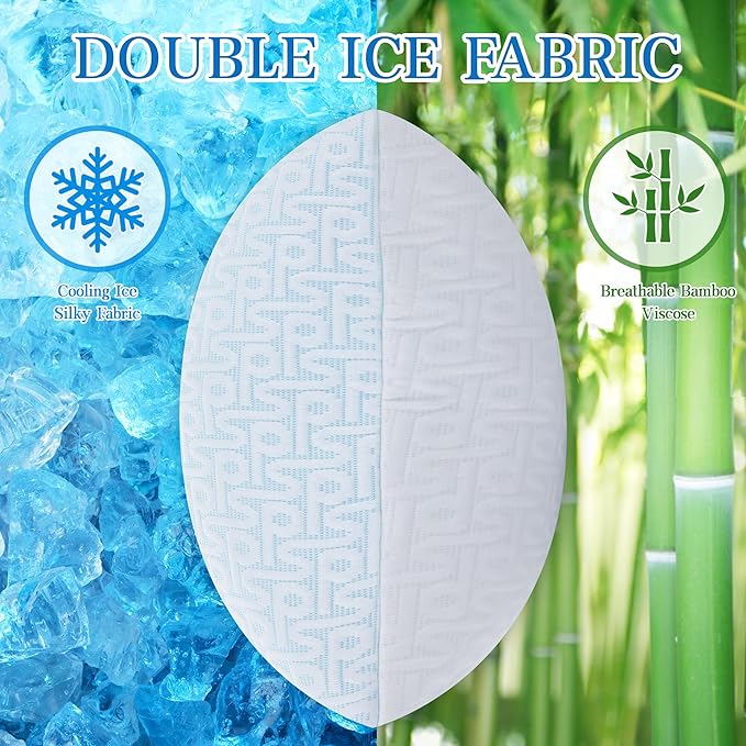 Cooling Hotel Bed Pillows King Size Set of 2- Staying Cold All Night, Comfortable Down Alternative Gel Pillow with Washable for Side, Back or Stomach Sleepers