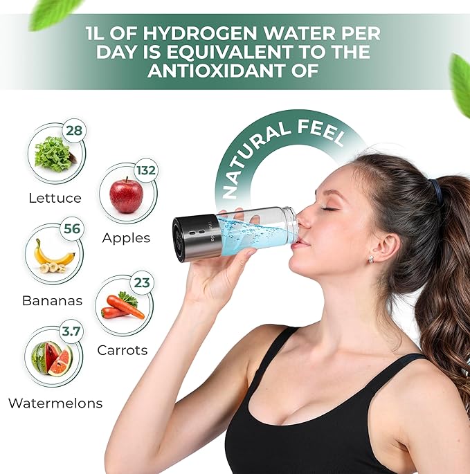 2-in-1 | Hydrogen Water Bottle - Hydrogen & Ozonated Water Generator | H2 Concentration1500ppb+, ORP 500mV-700mV | Hydrogen water bottle generator | Elevate your life