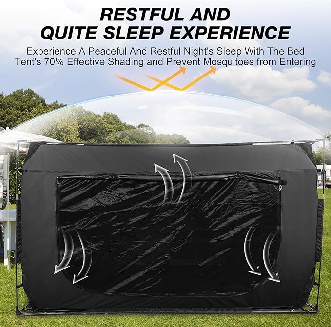 Rengue King Size 80 * 78 * 47 Bed Tent Bed Canopy Tents for Adult and Kids Portable Dream Tent Indoor Sleeping Tents 70% Blackout Light with 3 Doors Breathable Big Space Privacy Space Bed Tent Bunk