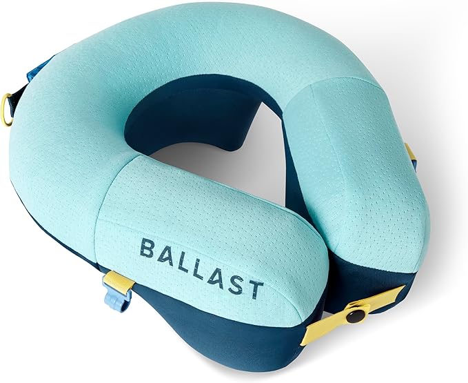 Ballast Travel Pillow PRO - Neck Pillow for Airplane, Beach Pillow, Enjoy Comfort Wherever You Go (Tropical Blue)